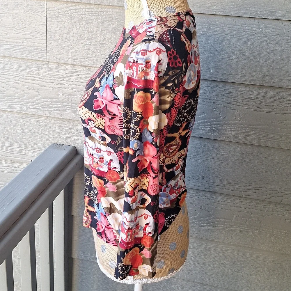 Vintage y2k Thalia Sodi all over print 3/4 top butterflies guitar women small - Picture 6 of 11